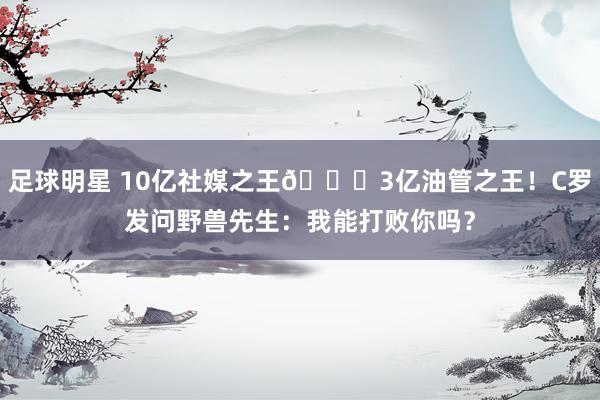 足球明星 10亿社媒之王🆚3亿油管之王！C罗发问野兽先生：我能打败你吗？