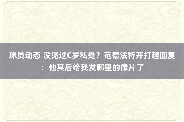 球员动态 没见过C罗私处？范德法特开打趣回复：他其后给我发哪里的像片了